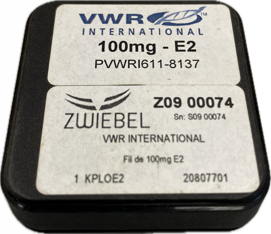 VWR 0,1g E2 Calibration weight (COFRAC)